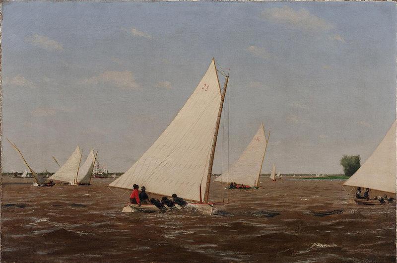Thomas Eakins Sailboats Racing on the Delaware China oil painting art